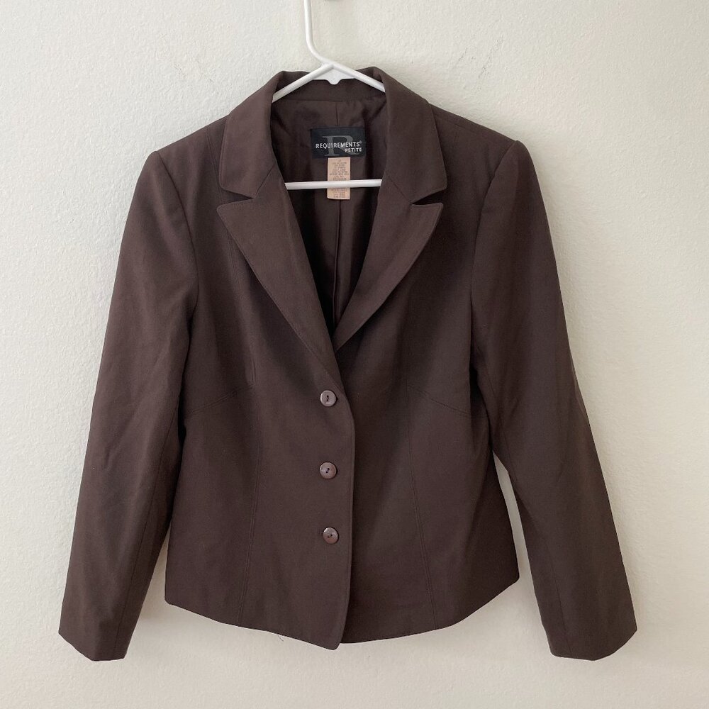 Requirements Blazer Jacket  Brown  Petite Size 10P